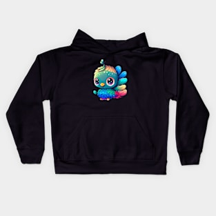 Beautiful peacock artwork Rainbow Kids Hoodie